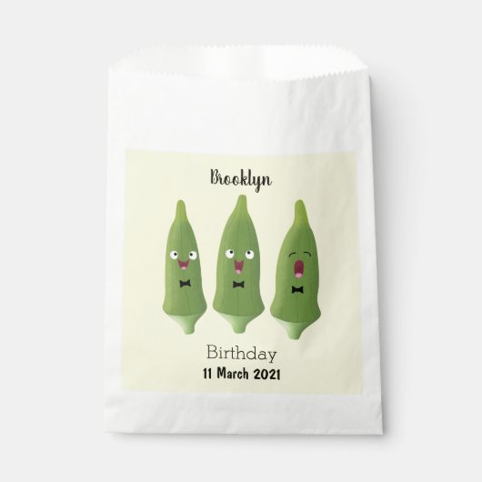 Niedlicher Cartoon mit Okra Geschenktütchen (Vorderseite)