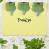 Niedlicher Cartoon mit Okra Geschirrtuch (Gefaltet)