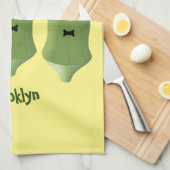 Niedlicher Cartoon mit Okra Geschirrtuch (Viertel Falte)