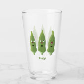 Niedlicher Cartoon mit Okra Glas (Rückseite)