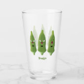 Niedlicher Cartoon mit Okra Glas (Vorderseite)