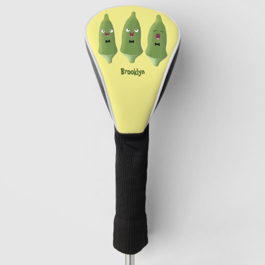 Niedlicher Cartoon mit Okra Golf Headcover (Vorderseite)