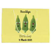 Niedlicher Cartoon mit Okra Große Geschenktüte (Rückseite)