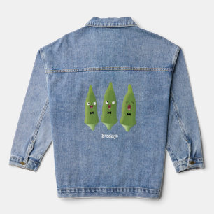 Niedlicher Cartoon mit Okra Jeansjacke