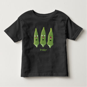 Niedlicher Cartoon mit Okra Kleinkind T-shirt