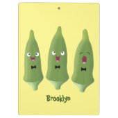 Niedlicher Cartoon mit Okra Klemmbrett (Rückseite)