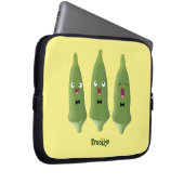 Niedlicher Cartoon mit Okra Laptopschutzhülle (Vorne Rechts)