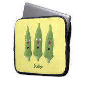 Niedlicher Cartoon mit Okra Laptopschutzhülle (Vorderseite Links)