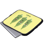 Niedlicher Cartoon mit Okra Laptopschutzhülle (Vorne Knopf)