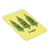 Niedlicher Cartoon mit Okra Magnet (Rechte Seite)