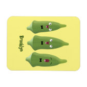 Niedlicher Cartoon mit Okra Magnet (Horizontal)