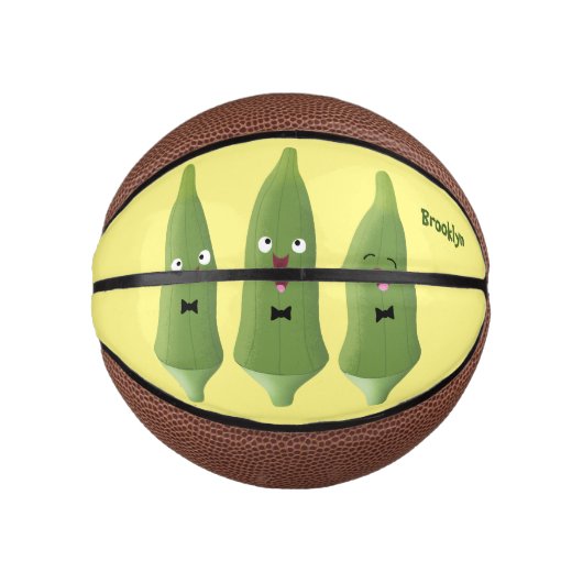 Niedlicher Cartoon mit Okra Mini Basketball (Vorderseite)