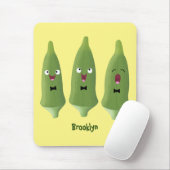 Niedlicher Cartoon mit Okra Mousepad (Mit Mouse)