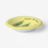 Niedlicher Cartoon mit Okra Pappteller (Gewinkelt)