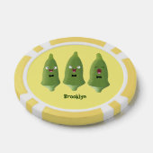 Niedlicher Cartoon mit Okra Pokerchips (Einzeln)
