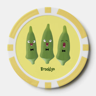 Niedlicher Cartoon mit Okra Pokerchips
