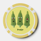 Niedlicher Cartoon mit Okra Pokerchips (Rückseite)