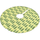 Niedlicher Cartoon mit Okra Polyester Weihnachtsbaumdecke (Schrägansicht)