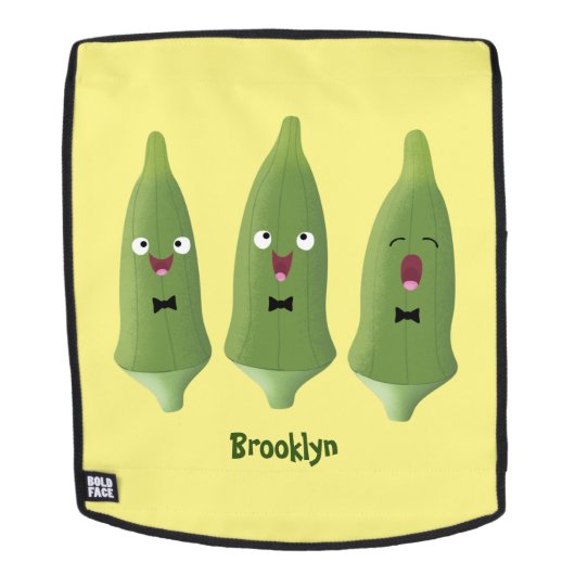 Niedlicher Cartoon mit Okra Rucksack (Abnehmbare Front)