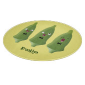 Niedlicher Cartoon mit Okra Schneidebrett (Ecke)