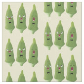 Niedlicher Cartoon mit Okra Stoff (Nahaufnahme)
