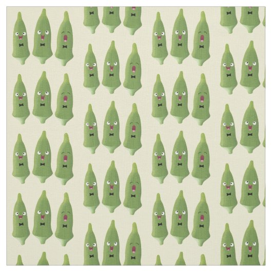 Niedlicher Cartoon mit Okra Stoff (Muster)