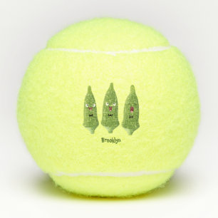 Niedlicher Cartoon mit Okra Tennisbälle