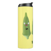 Niedlicher Cartoon mit Okra Thermosbecher (Nach links gedreht)