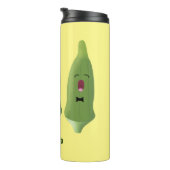 Niedlicher Cartoon mit Okra Thermosbecher (Nach rechts gedreht)