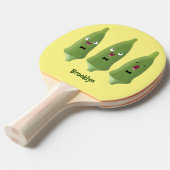 Niedlicher Cartoon mit Okra Tischtennis Schläger (Vorderseite)
