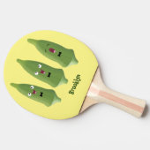 Niedlicher Cartoon mit Okra Tischtennis Schläger (Seitenansicht)