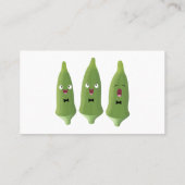 Niedlicher Cartoon mit Okra Visitenkarte (Rückseite)