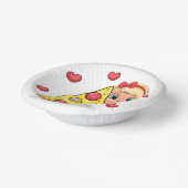 Niedlicher Cartoon mit Pizza Pappteller (Gewinkelt)