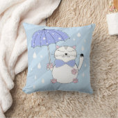 Niedlicher Cartoon mit Schirm Kissen (Decke)