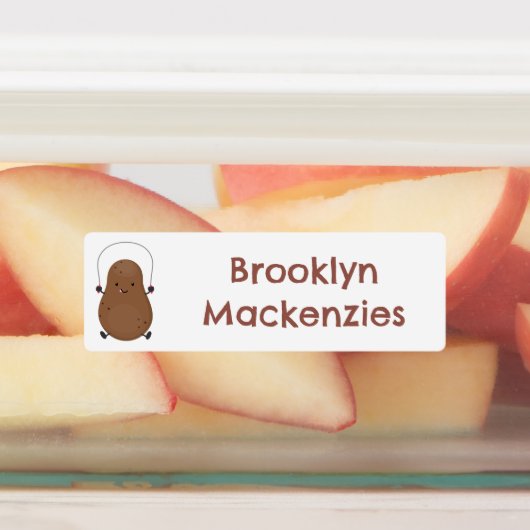 Niedlicher Cartoon mit Springseil personalisiert Etiketten (Befestigt)