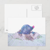Niedlicher Cartoon Mole und Molehill Postkarte (Vorne/Hinten)