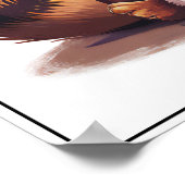 Niedlicher Cartoon Moody Cat in PJs Poster (Ecke)