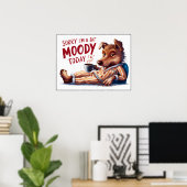 Niedlicher Cartoon Moody Dog in PJs-Poster Poster (Heimbüro)