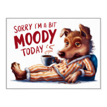 Niedlicher Cartoon Moody Dog in PJs-Poster