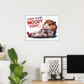 Niedlicher Cartoon Moody Hamster in PJs Poster (Heimbüro)