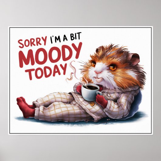 Niedlicher Cartoon Moody Hamster in PJs Poster (Vorne)