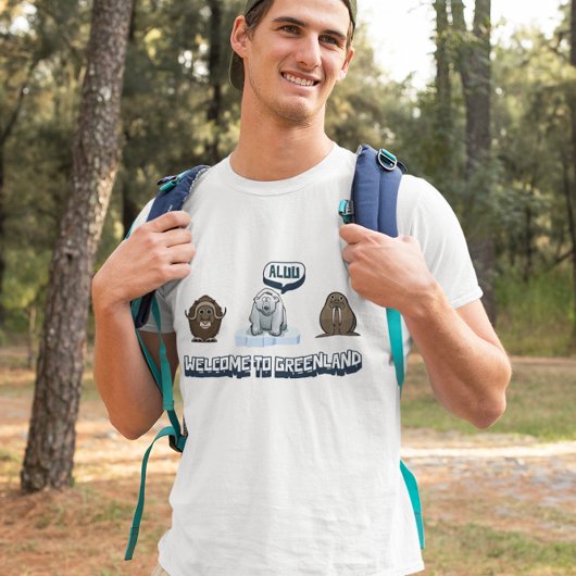 Niedlicher Cartoon Moschus ox, Polarbär, Walrus Gr T-Shirt