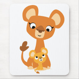 Niedlicher Cartoon Mother Lion and cub mousepad