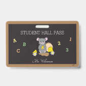 Niedlicher Cartoon Mouse Hall Pass Abzeichen Ausweis (Vorderseite)