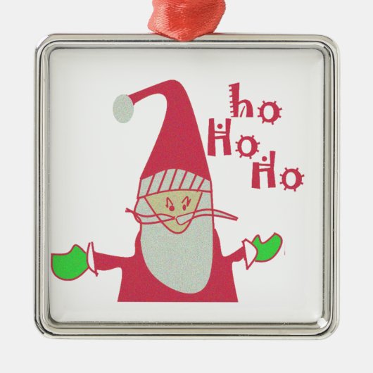 Niedlicher Cartoon Mouse Santa Collection Silbernes Ornament (Vorne)