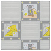 Niedlicher Cartoon Mouse und Muster aus Schweizer  Stoff (Nahaufnahme)