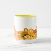 Niedlicher Cartoon Mum Lion und Cubs Tasse (Mittel)