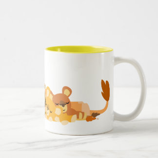 Niedlicher Cartoon Mum Lion und Cubs Tasse