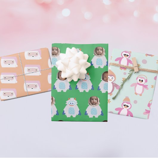 Niedlicher Cartoon Muster für individuelle Kinder Geschenkpapier Set