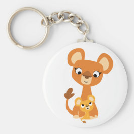 Niedlicher Cartoon Mutter Löwen und Kühe Schlüsselanhänger